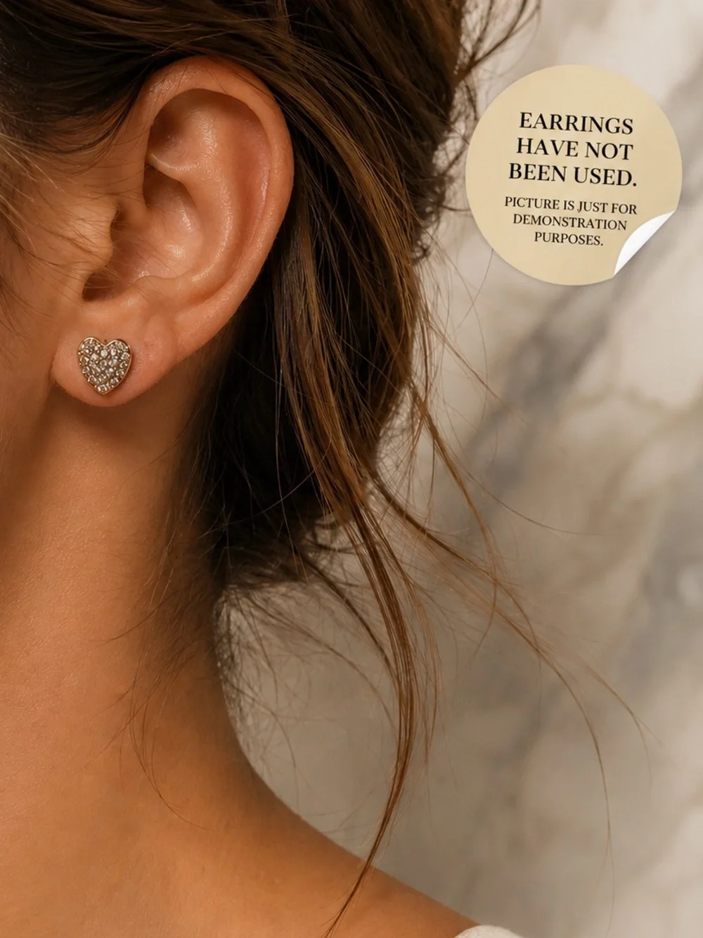 Gold Heart Pavé Necklace with 'LOVE' Accent - Gold Tone